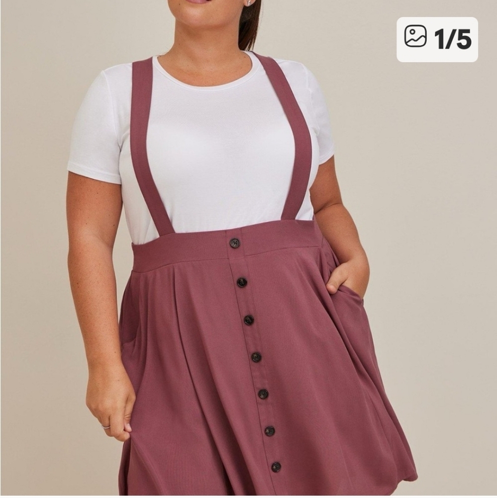 Torrid Mini Challis Tetro Skirt Overalls. Mauve Skirt. NWT. 2X